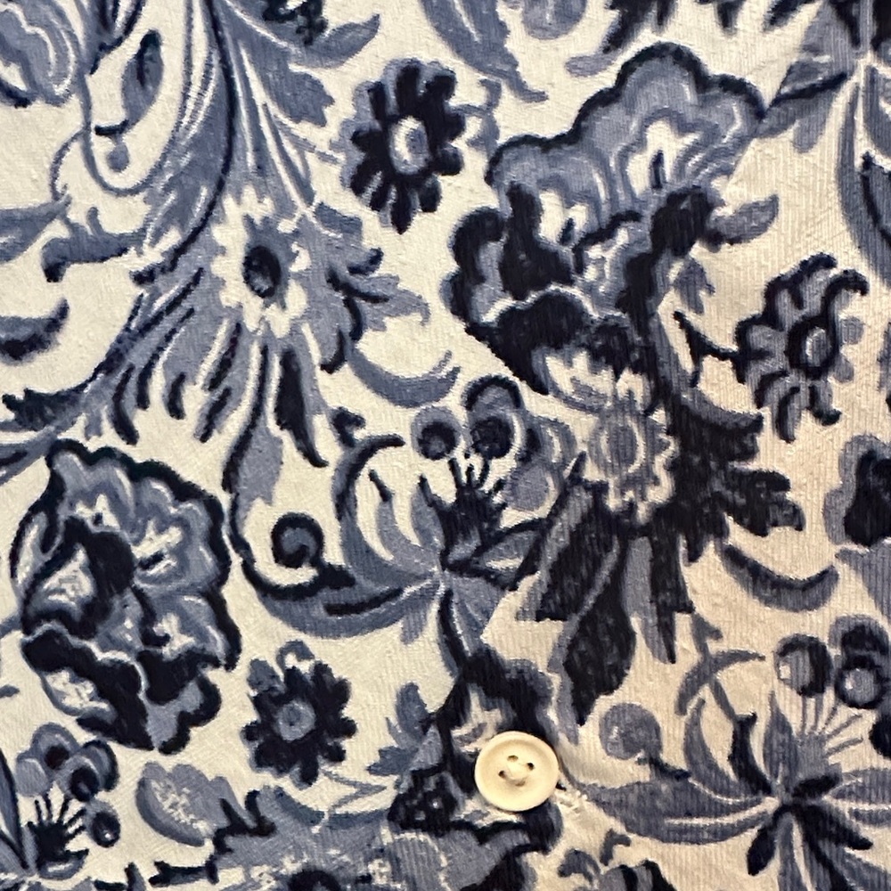 Club Room Luxury Blue and White Floral Silk-Blend Top Size XXL - Picture 4 of 4